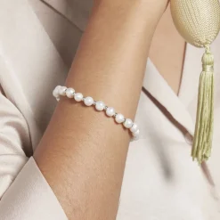 Bracelet Elastiqué Argent Sidel Perles De Culture