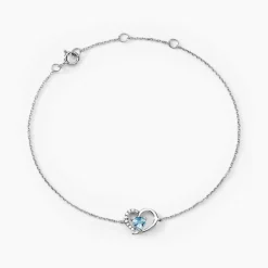 Bracelet Eliana Or Blanc Topaze Et Oxyde De Zirconium