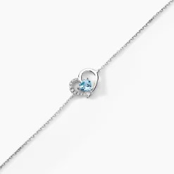 Bracelet Eliana Or Blanc Topaze Et Oxyde De Zirconium