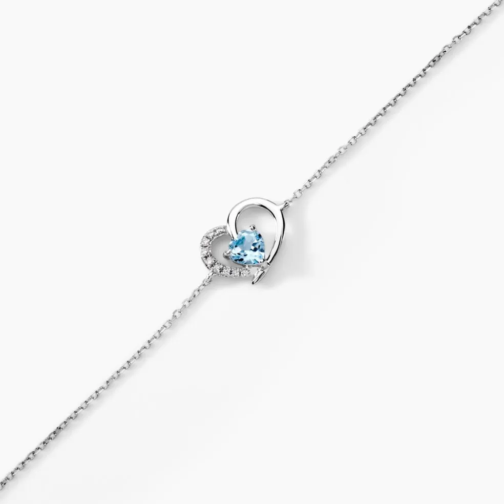 Bracelet Eliana Or Blanc Topaze Et Oxyde De Zirconium