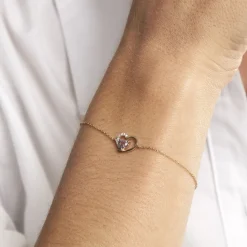 Bracelet Eliana Or Jaune Améthyste Oxyde De Zirconium