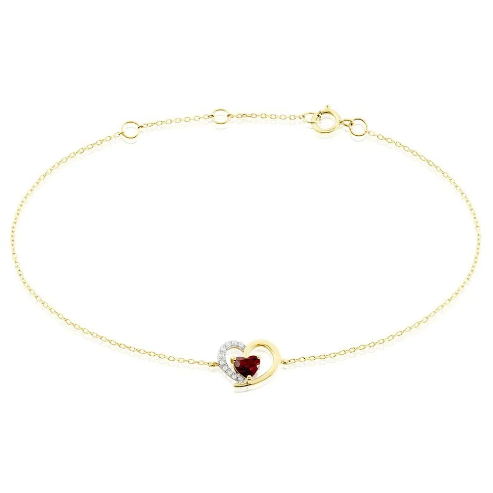 Bracelet Eliana Or Jaune Rhodolite Oxyde De Zirconium
