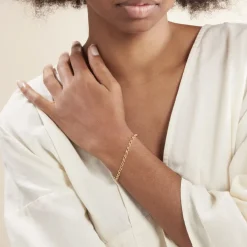 Bracelet Elviaae Maille Jaseron Or Jaune