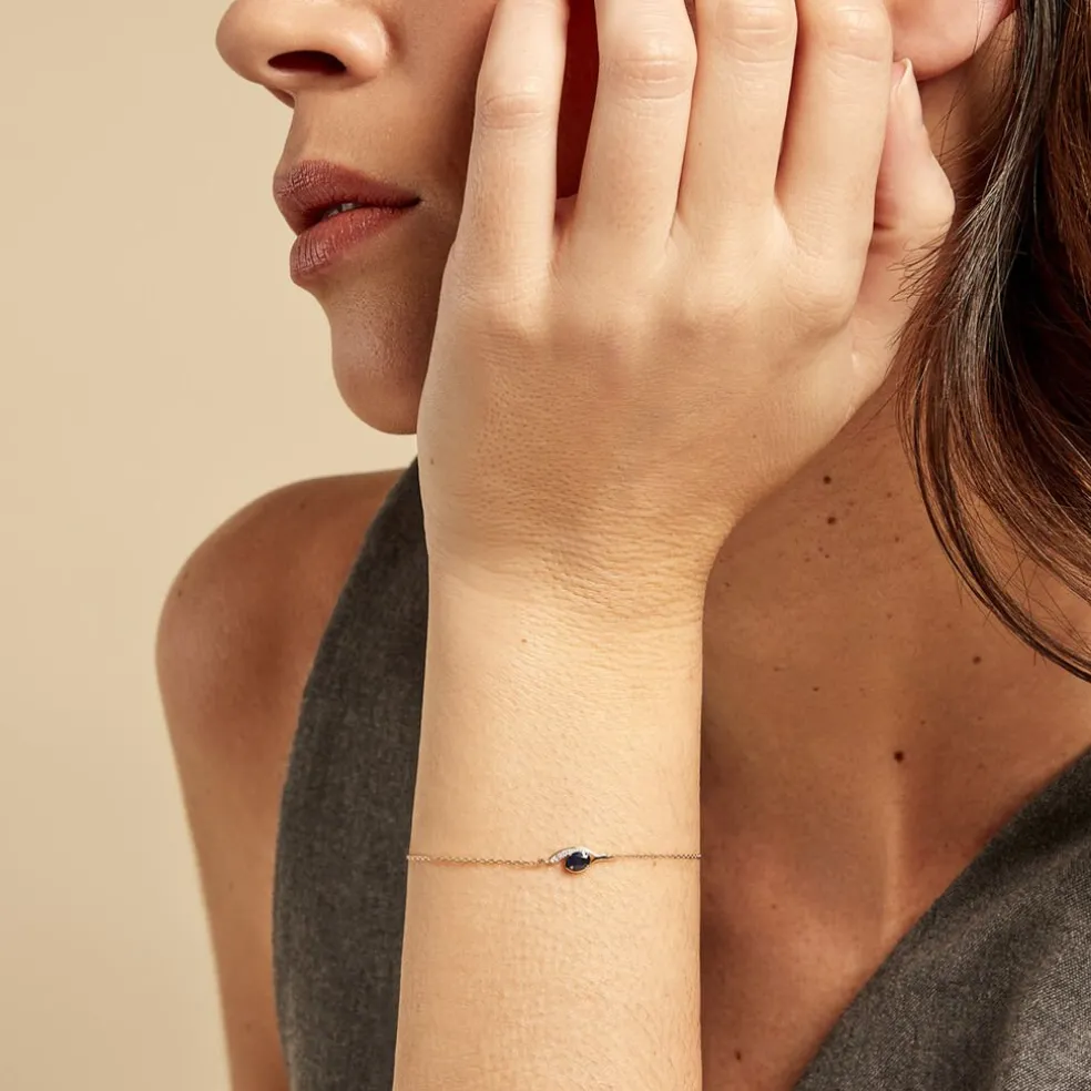 Bracelet Emotion Or Jaune Saphir Diamant