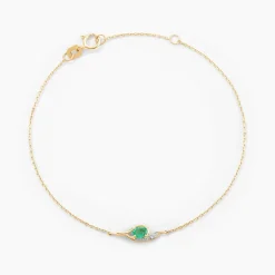 Bracelet Emotion Or Jaune Emeraude Diamant