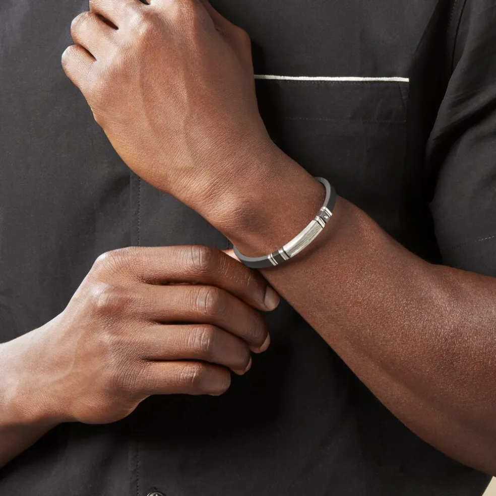 Bracelet Eric Acier Blanc Pierre De Synthese