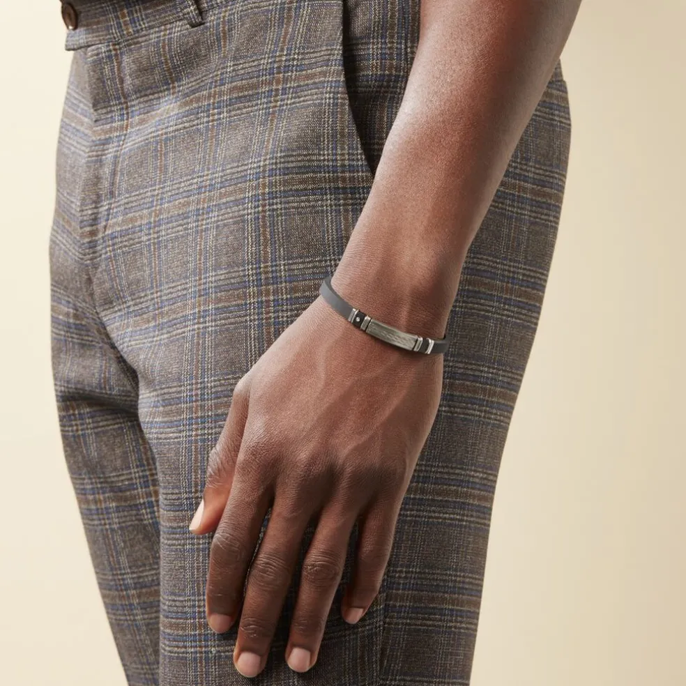 Bracelet Eric Acier Blanc Pierre De Synthese