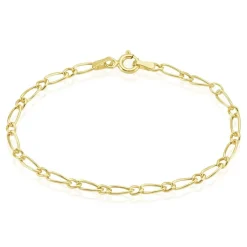 Bracelet Esma Maille Alternee 1/3 Or Jaune