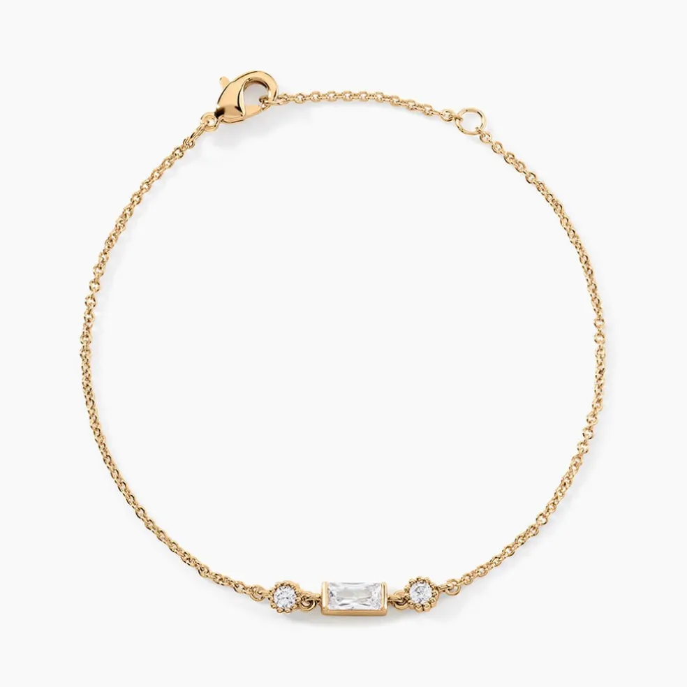 Bracelet Estela Plaque Or Jaune Oxyde De Zirconium