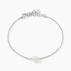 Bracelet Evren Argent Blanc Pierre De Synthese