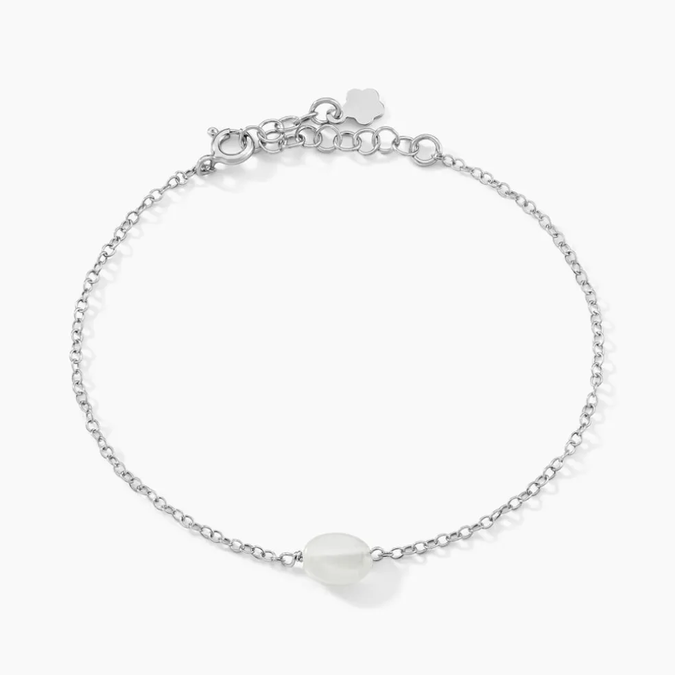 Bracelet Evren Argent Blanc Pierre De Synthese