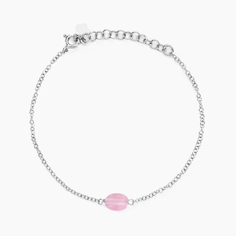 Bracelet Evren Argent Blanc Pierre De Synthese