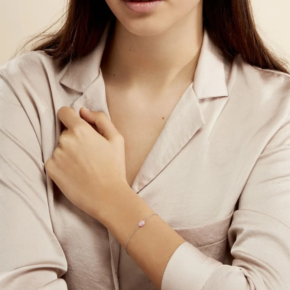 Bracelet Evren Argent Blanc Pierre De Synthese