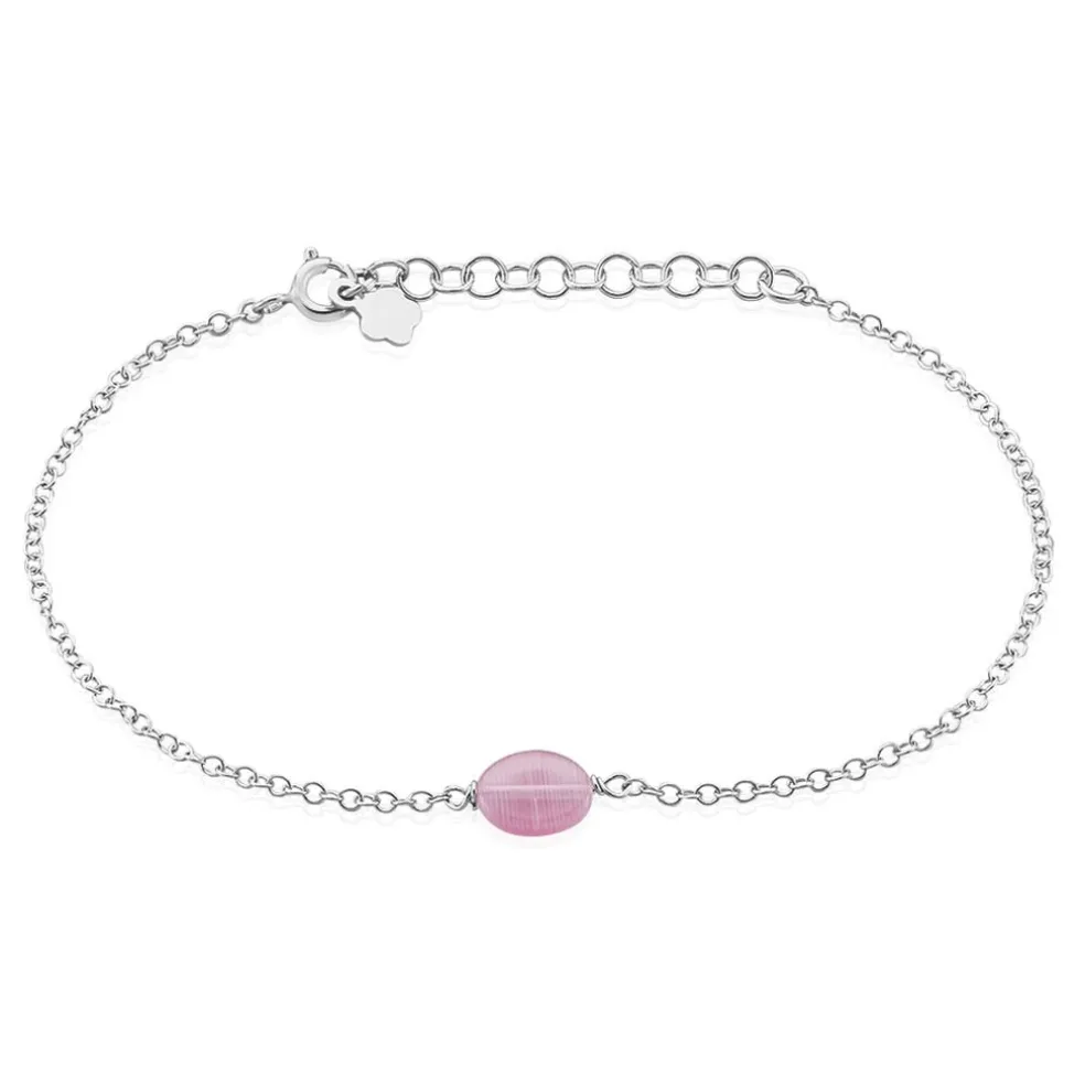 Bracelet Evren Argent Blanc Quartz Rose