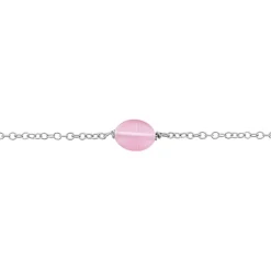 Bracelet Evren Argent Blanc Quartz Rose