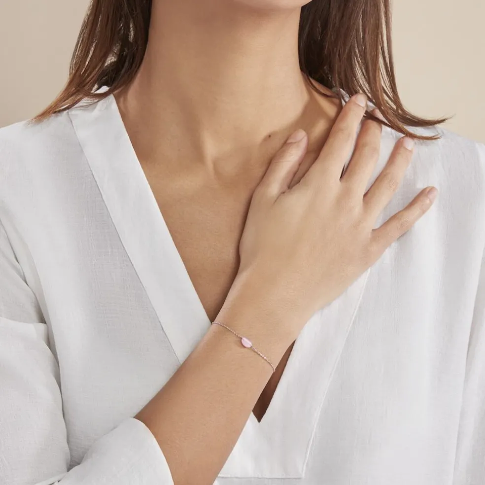 Bracelet Evren Argent Blanc Quartz Rose