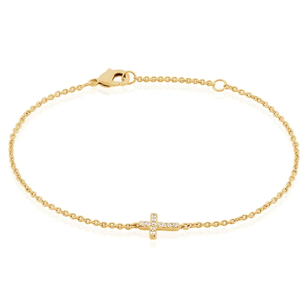 Bracelet Fatos Plaqué Or Jaune Oxyde De Zirconium