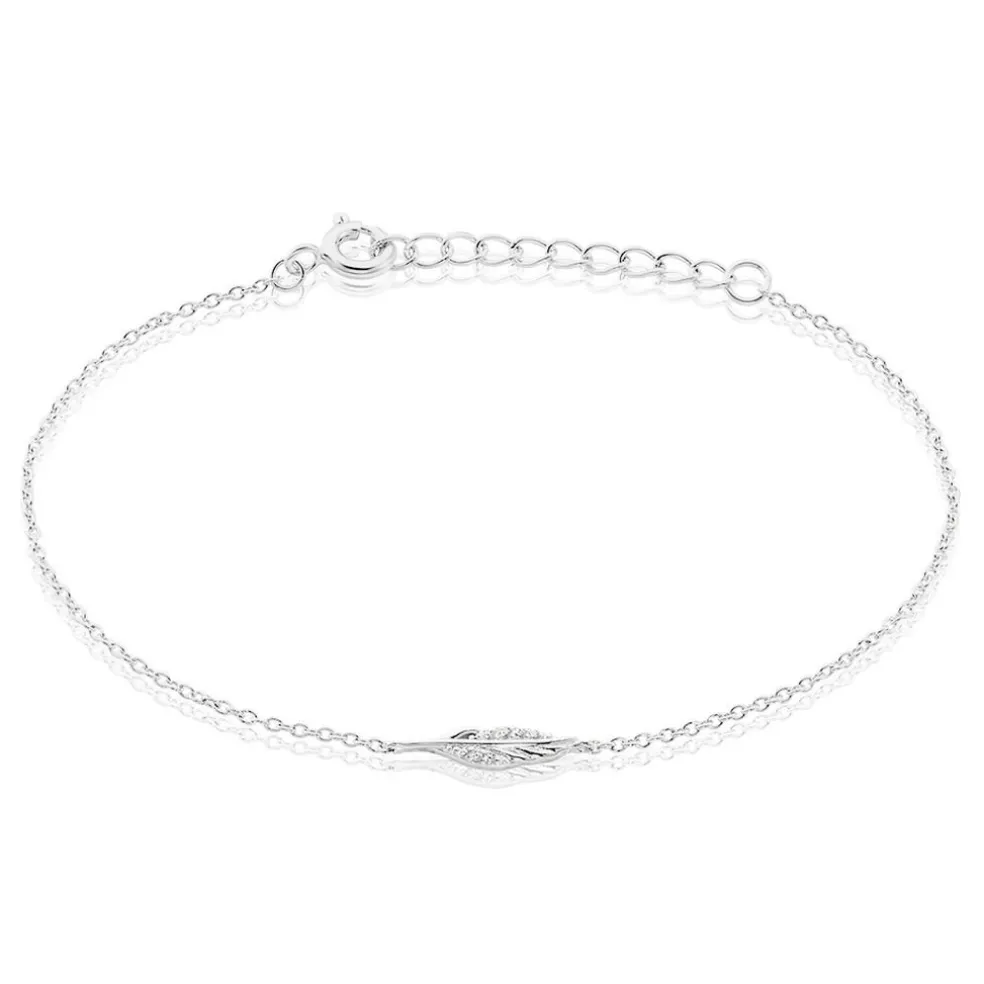 Bracelet Feath Argent Blanc Oxyde De Zirconium