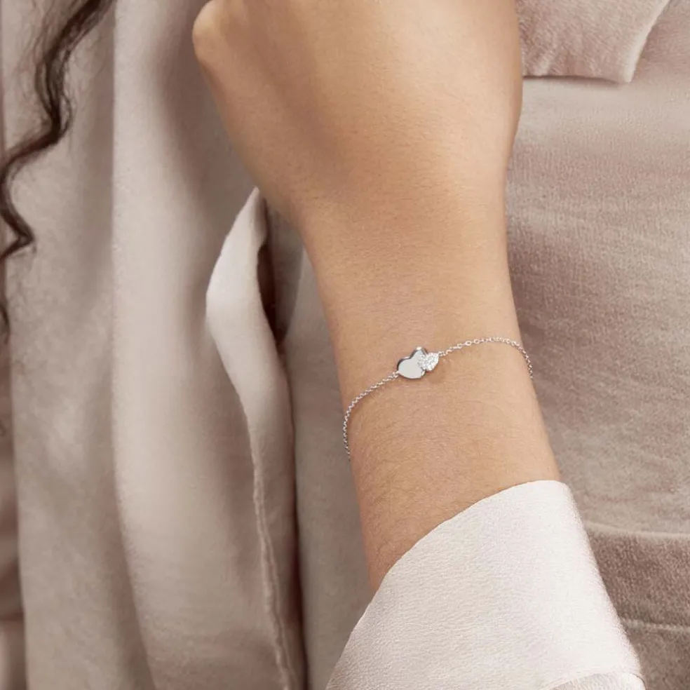 Bracelet Flamen Argent Blanc Oxyde De Zirconium