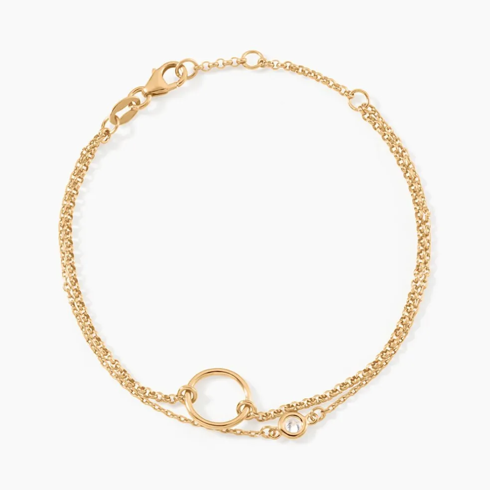 Bracelet Flo Plaqué Or Jaune Oxyde De Zirconium
