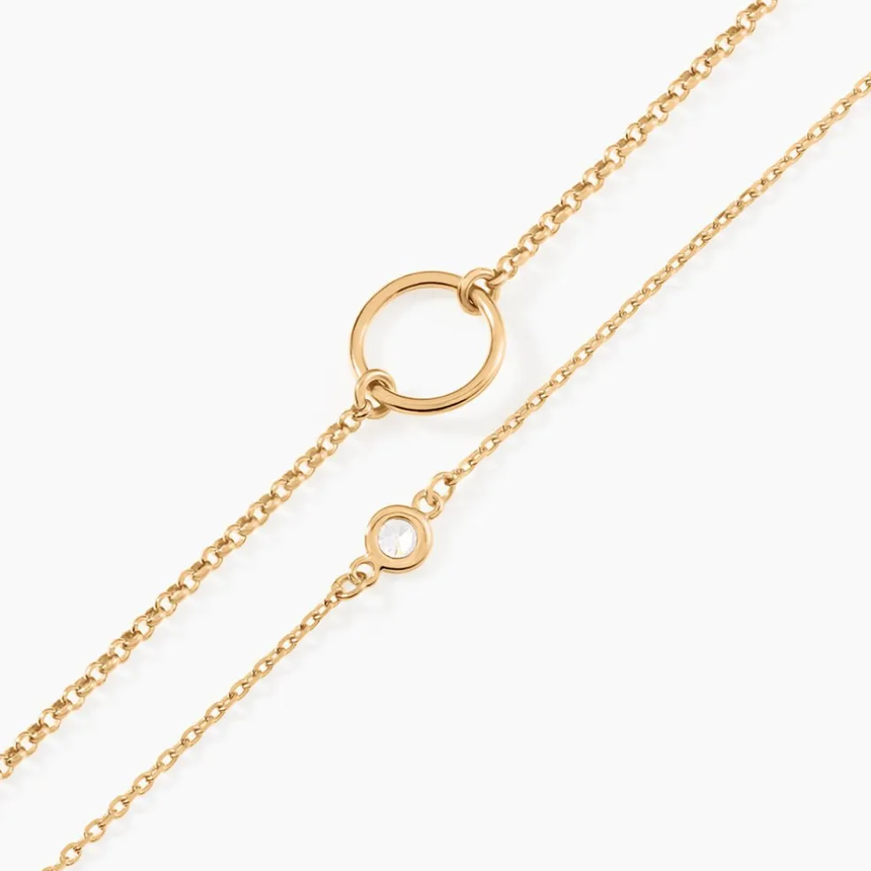 Bracelet Flo Plaqué Or Jaune Oxyde De Zirconium