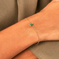 Bracelet Gathbiyya Or Jaune Emeraude