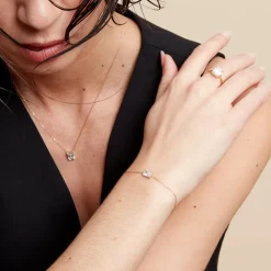 Bracelet Gatsby Or Jaune Oxyde De Zirconium