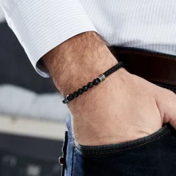 Bracelet Genaelleae Acier Blanc Agate