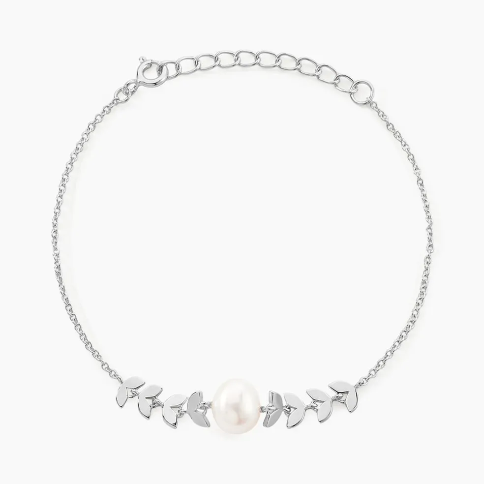 Bracelet Giacobbe Argent Blanc Perle De Culture