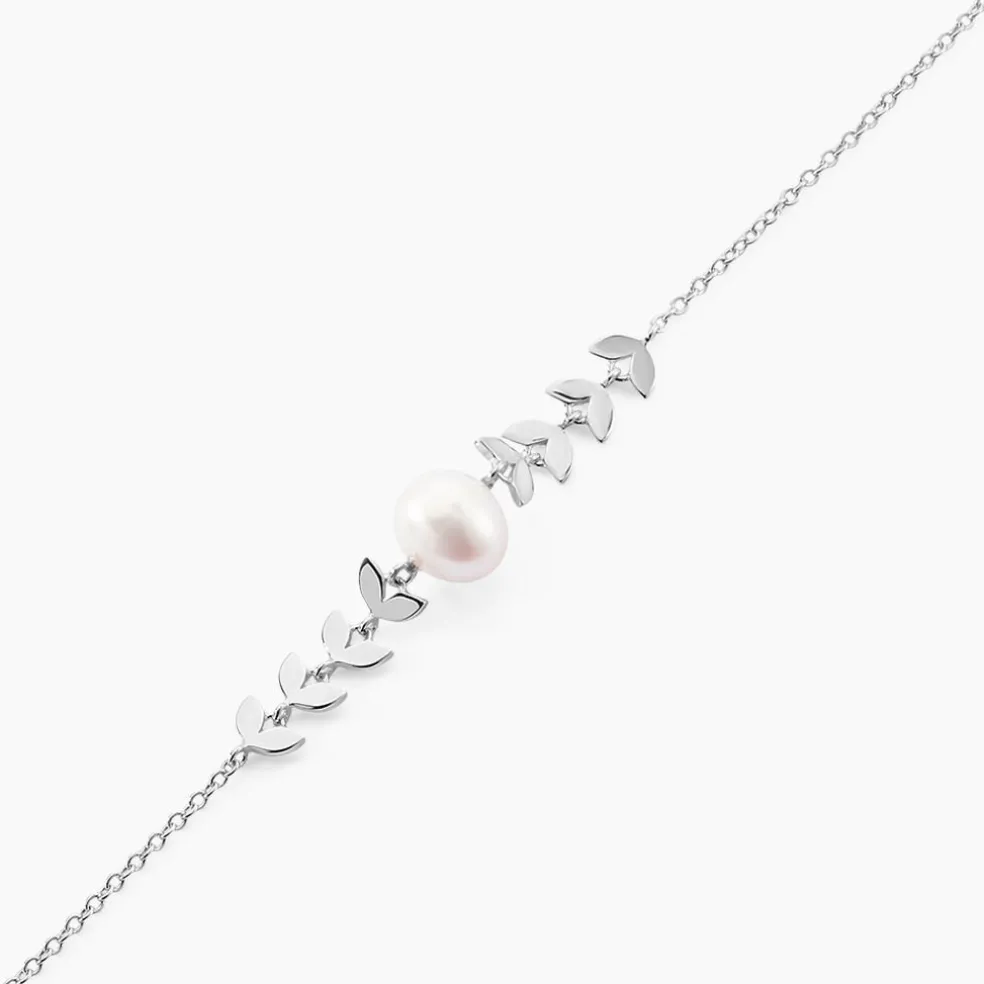 Bracelet Giacobbe Argent Blanc Perle De Culture