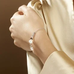 Bracelet Giacobbe Argent Blanc Perle De Culture