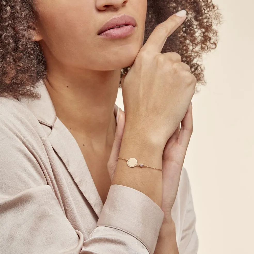 Bracelet Giusto Plaque Or Oxyde De Zirconium