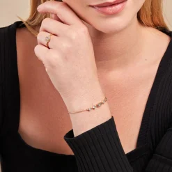 Bracelet Gold Chandelier Plaqué Or Doré Oxyde De Zirconium