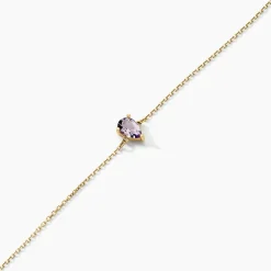 Bracelet Goutte Or Jaune Améthyste