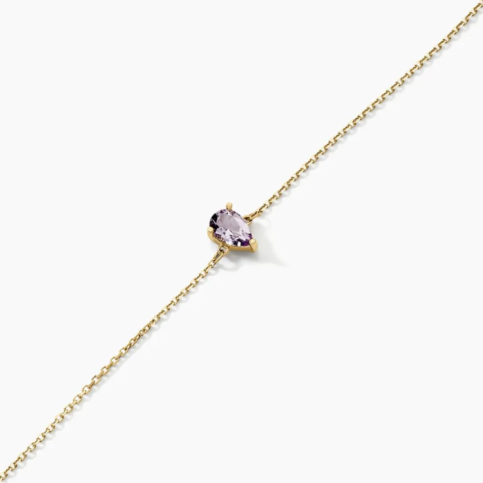 Bracelet Goutte Or Jaune Améthyste
