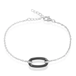 Bracelet Greta Argent Blanc Céramique Et Oxyde De Zirconium