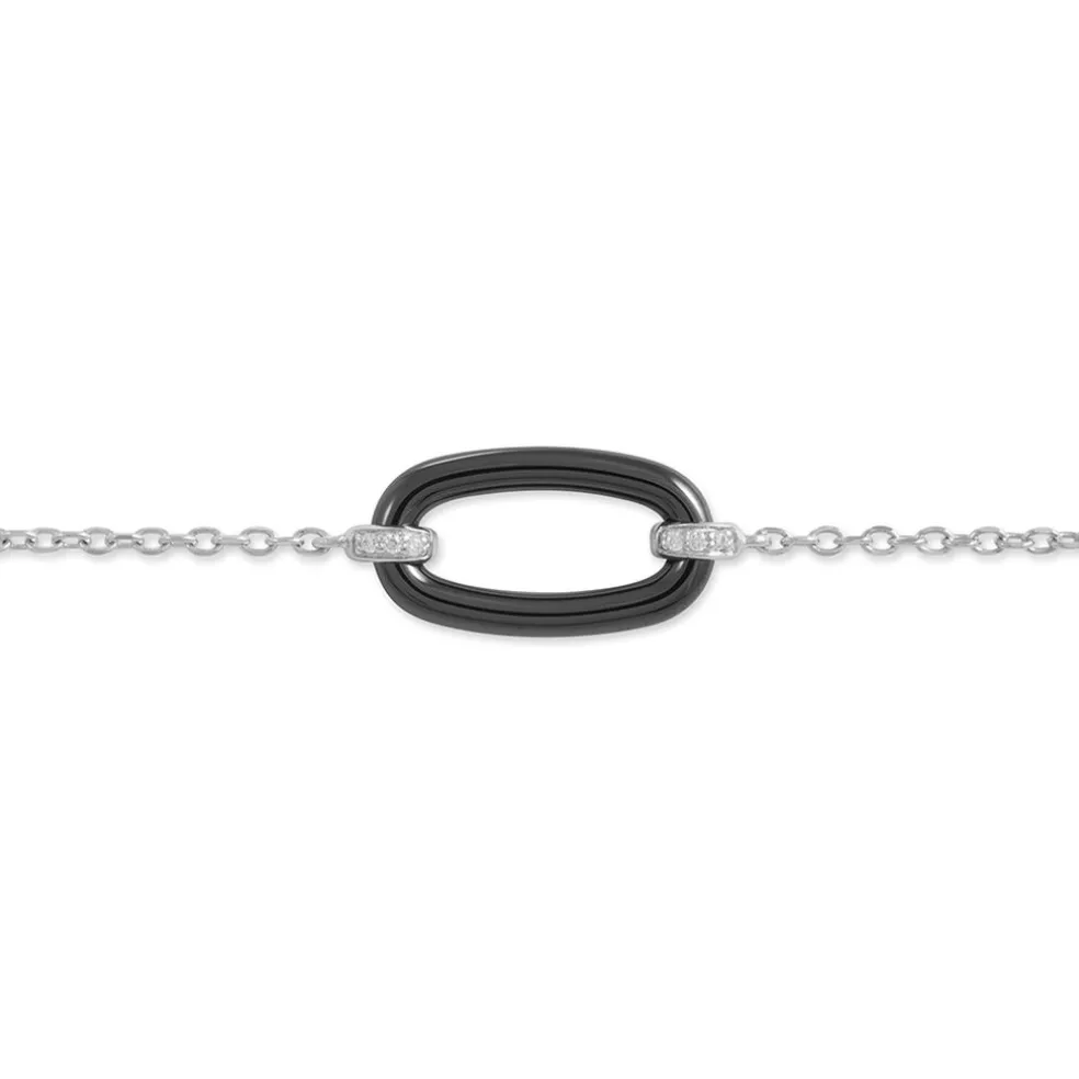 Bracelet Greta Argent Blanc Céramique Et Oxyde De Zirconium