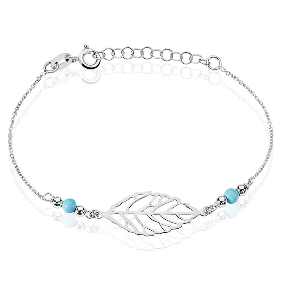 Bracelet Grethel Argent Blanc Turquoise