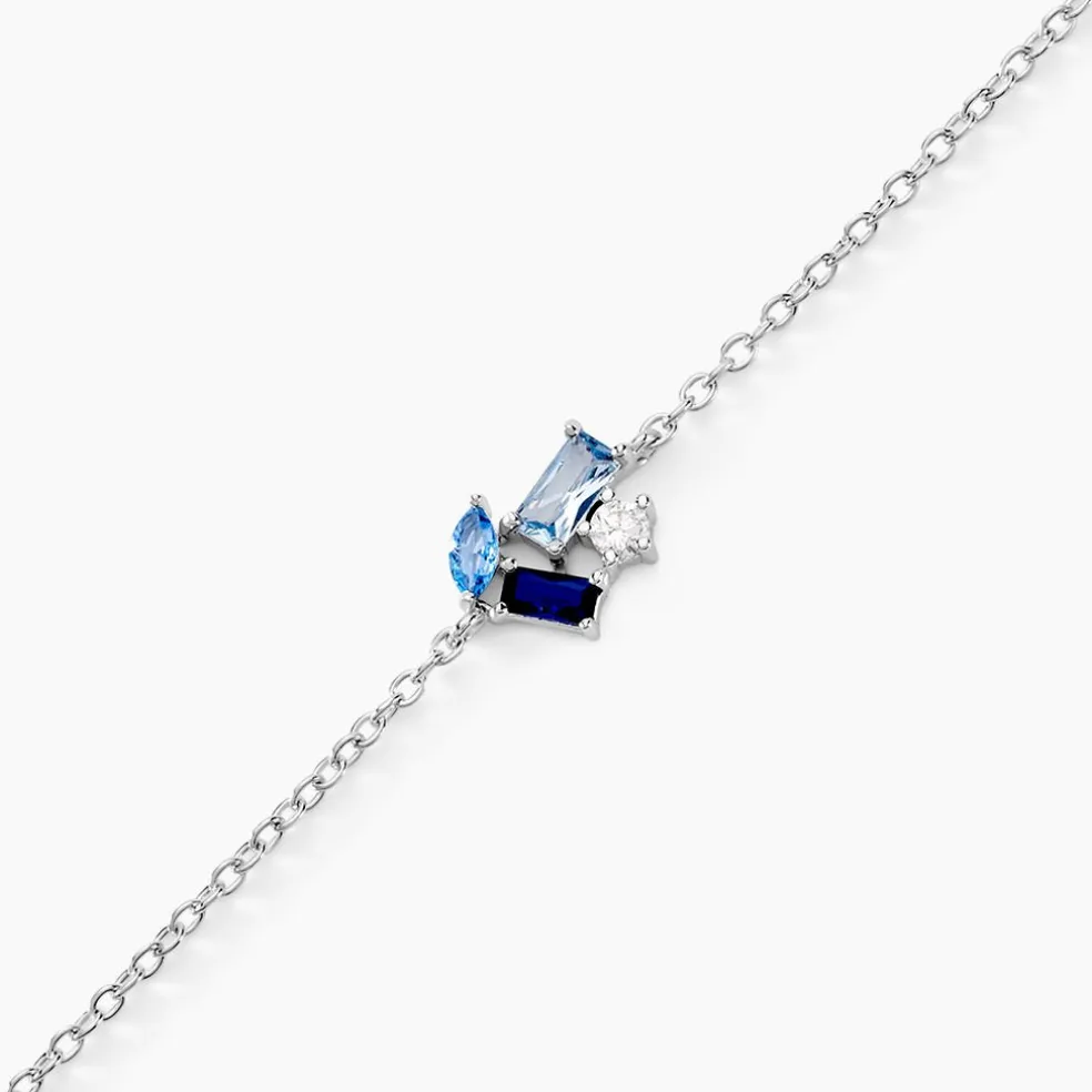 Bracelet Guillemette Argent Blanc Pierre D'imitation