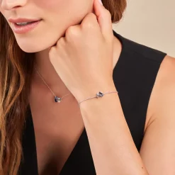 Bracelet Guillemette Argent Blanc Pierre D'imitation