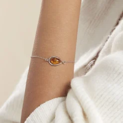Bracelet Hilda Argent Blanc Ambre