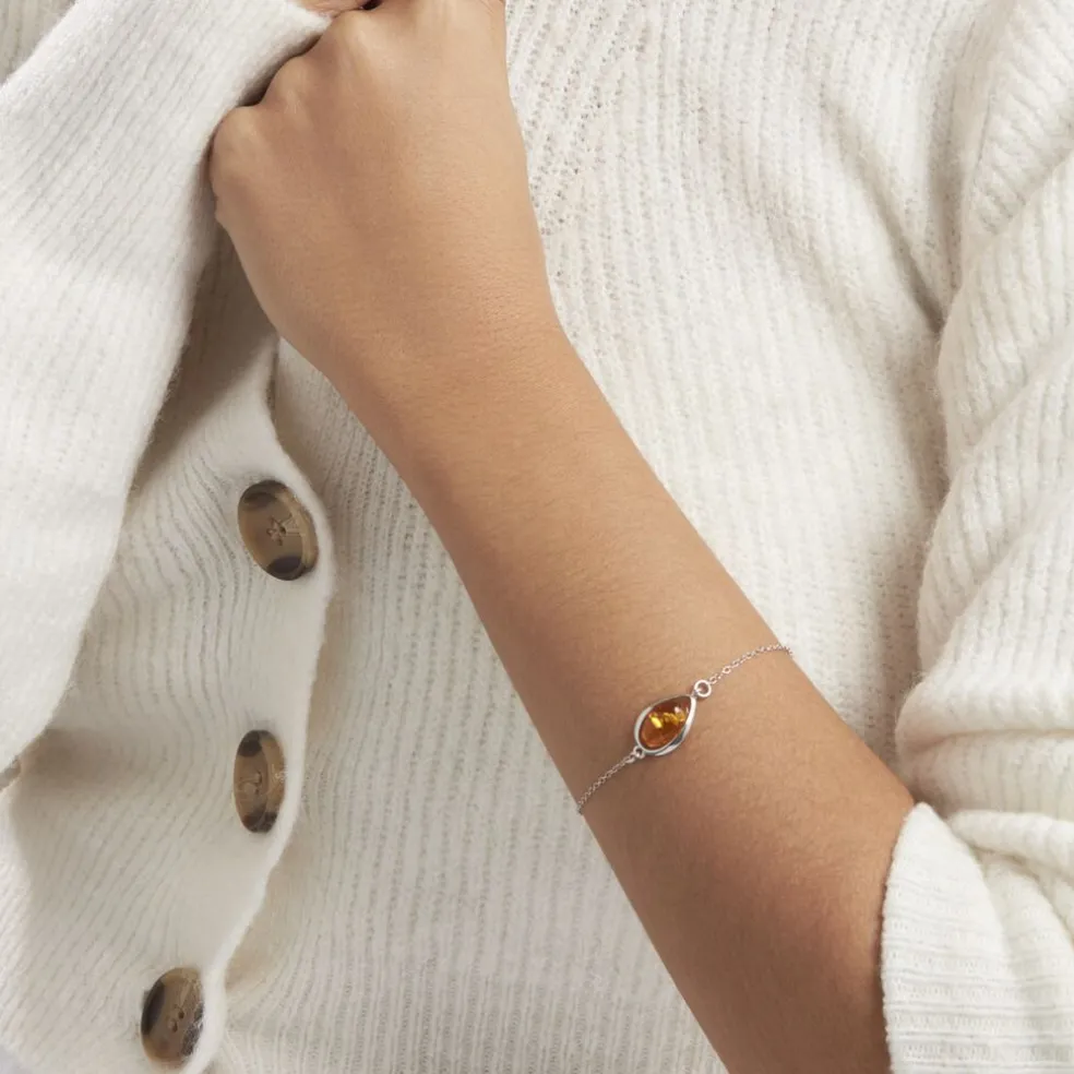 Bracelet Hilda Argent Blanc Ambre