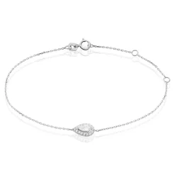 Bracelet Hildana Or Blanc Oxyde De Zirconium