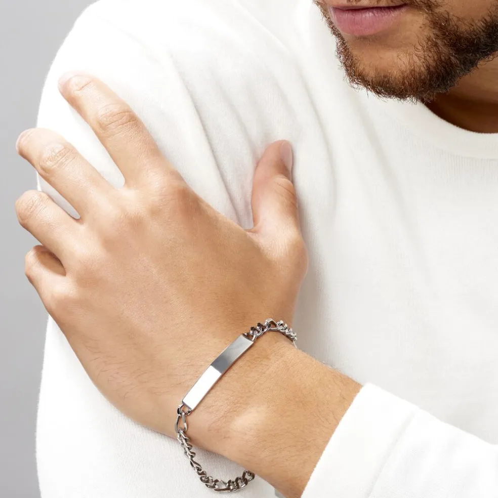 Bracelet Identité Acier Blanc Jimmy