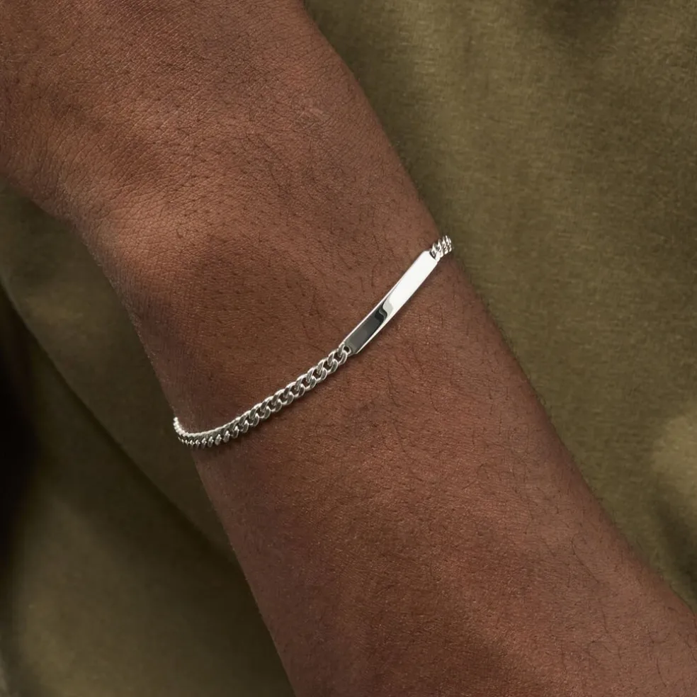 Bracelet Identité Argent Blanc Casper