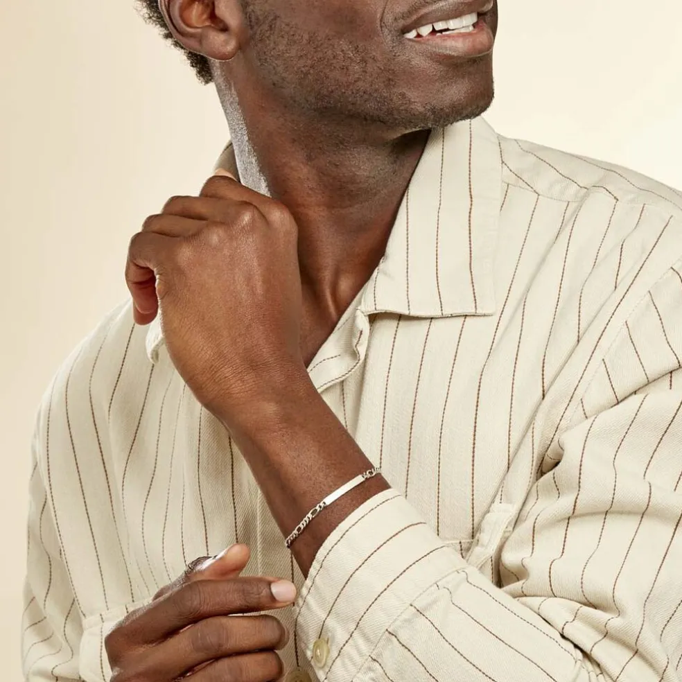 Bracelet Identité Argent Blanc Vivian