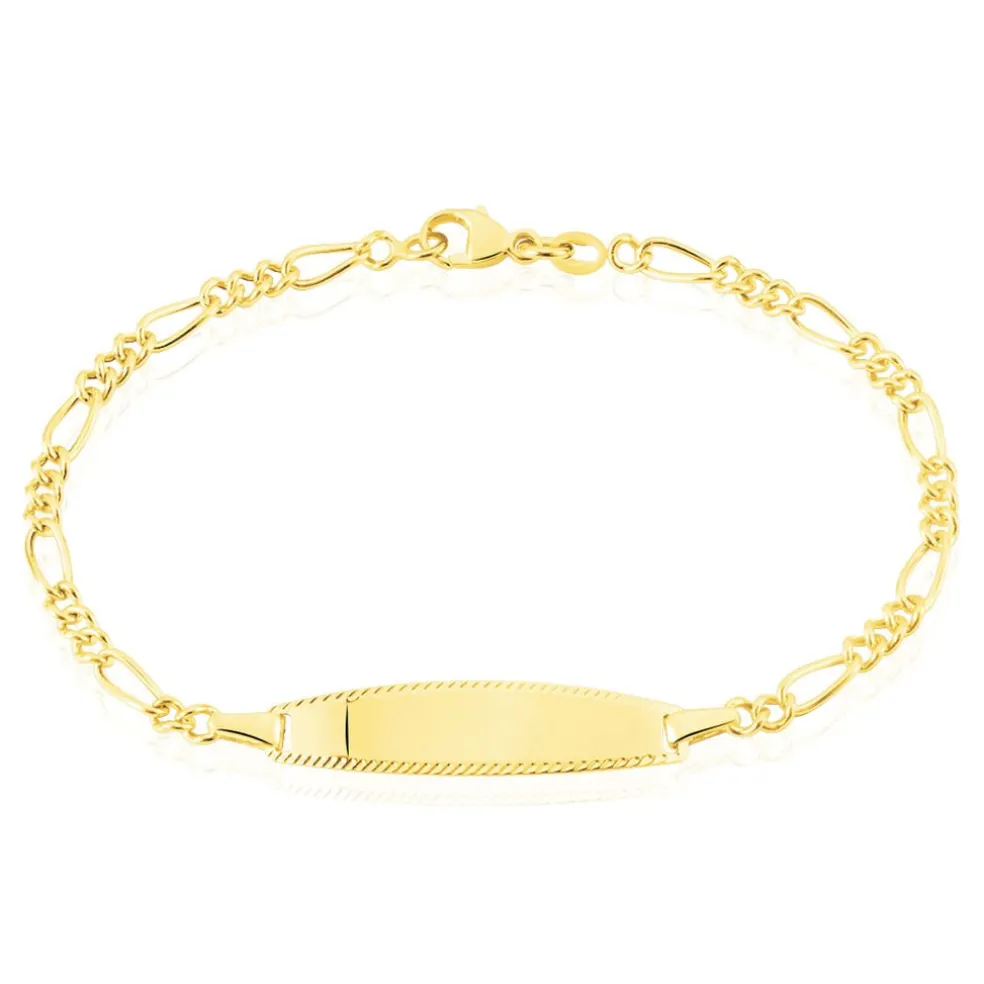 Bracelet Identité Bartolomee Maille Alternee 1/3 Or Jaune