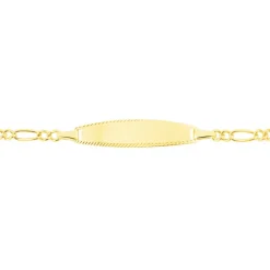 Bracelet Identité Bartolomee Maille Alternee 1/3 Or Jaune