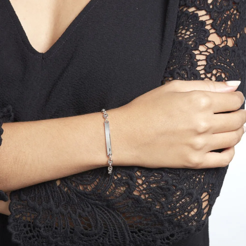 Bracelet Identité Carrus Argent Blanc