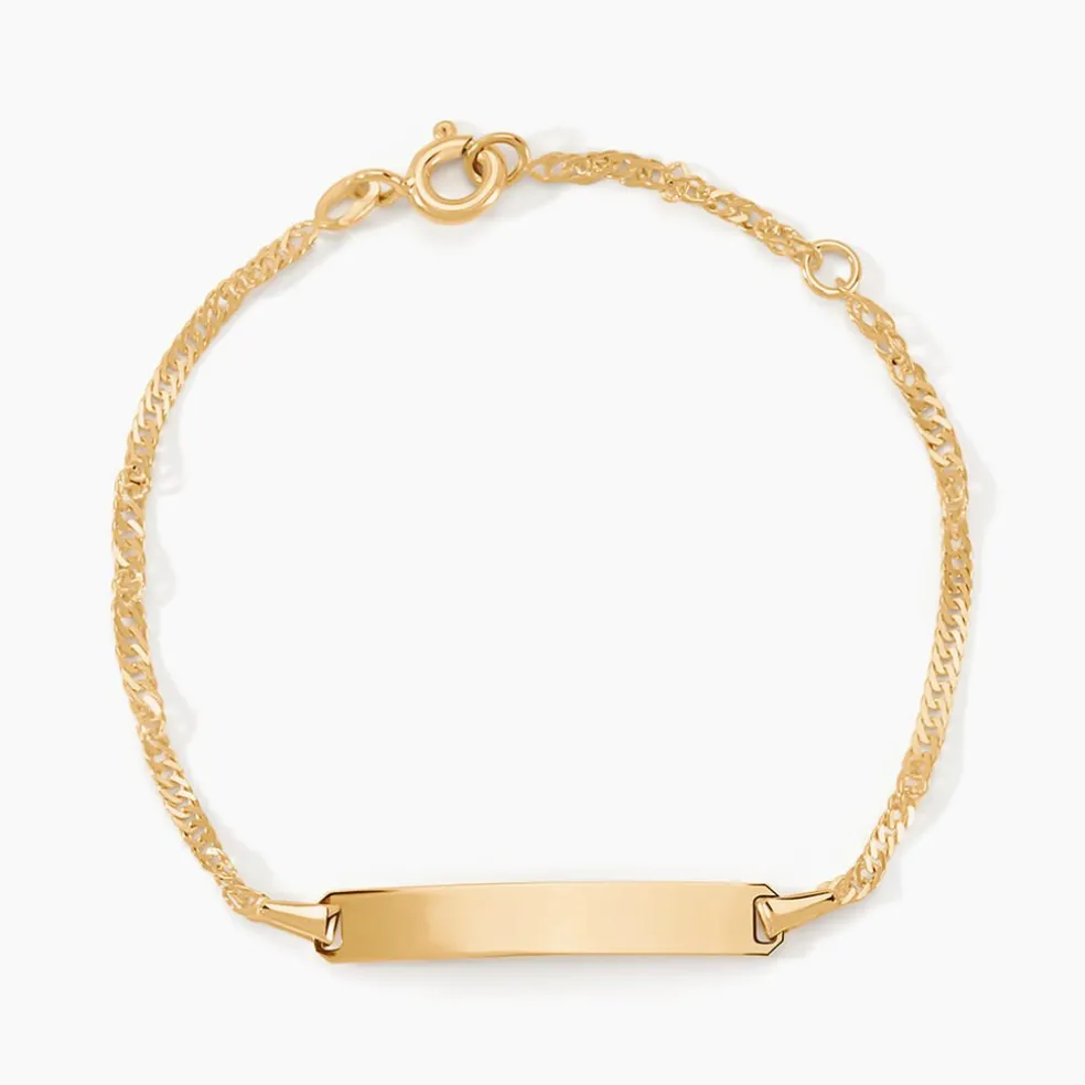 Bracelet Identité Ericka Maille Singapour Or Jaune